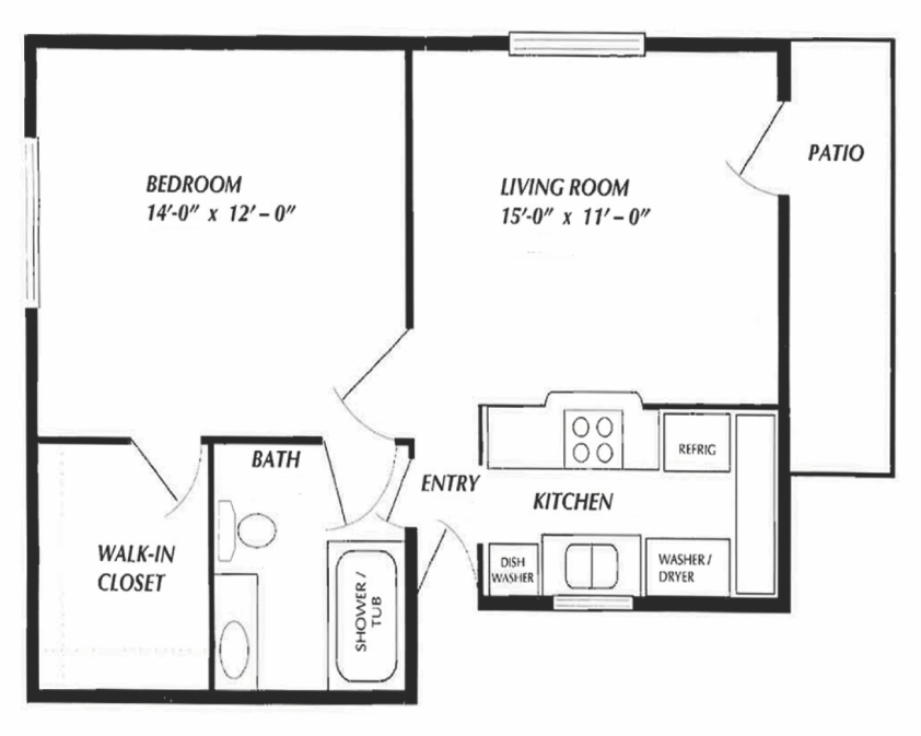 Hartin Apartments - 1 bedroom - 633sq feet